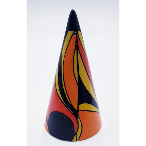 568 - LORNA BAILEY 13 cm CONICAL SUGAR SHAKER IN THE FLAME DESIGN (Old Ellgreave Backstamp) (Release Date ... 