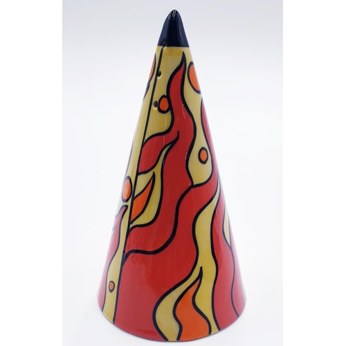 569 - LORNA BAILEY 13 cm CONICAL SUGAR SHAKER IN THE INFERNO DESIGN (Old Ellgreave Backstamp) (Release Dat... 