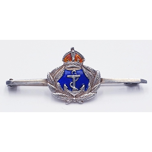 573 - STERLING SILVER / ENAMEL WWII SWEETHEART BROOCH