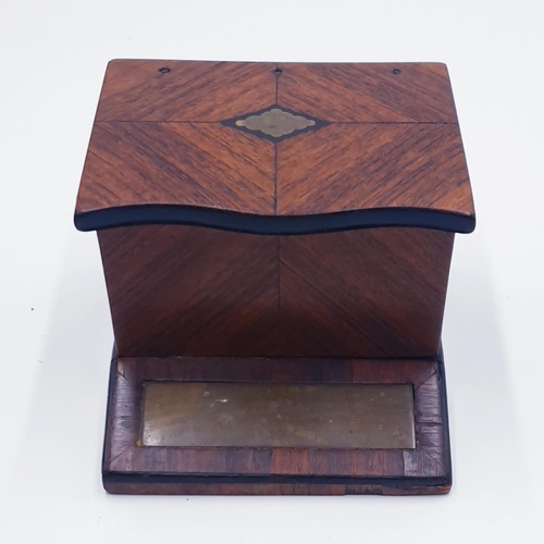 581 - WOODEN/BRASS VICTORIAN TABLE 10cm x 8cm x 10.5cm SNUFF BOX  (Boxed)