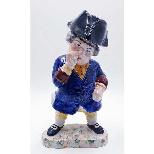 589 - STAFFORDSHIRE CERAMIC Extra Large 36cm VICTORIAN CHARACTER FIGURINE /TOBACCO JAR OF A GENTLEMAN WEAR... 