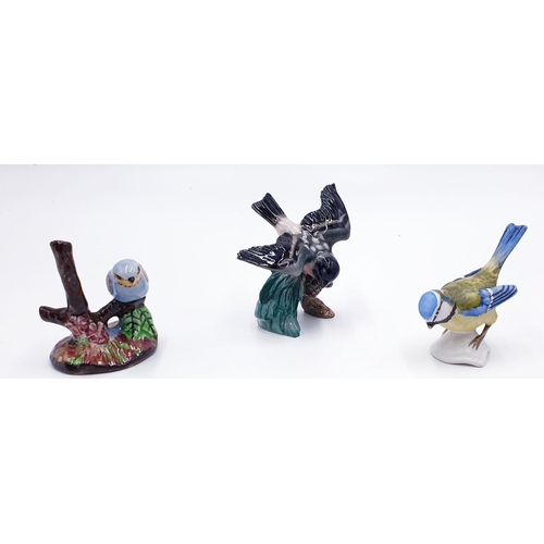 702 - GOEBEL PORCELAIN MODELS OF THREE BIRDS