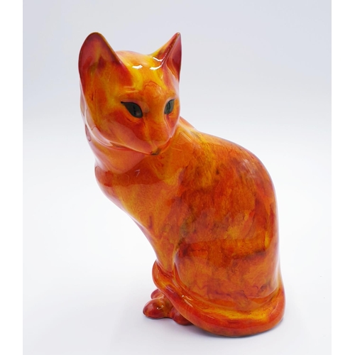 726 - ANITA HARRIS ART POTTERY 22cmcm MODEL OF A TORTOISESHELL CAT (Signed In Gold By Anita Harris)