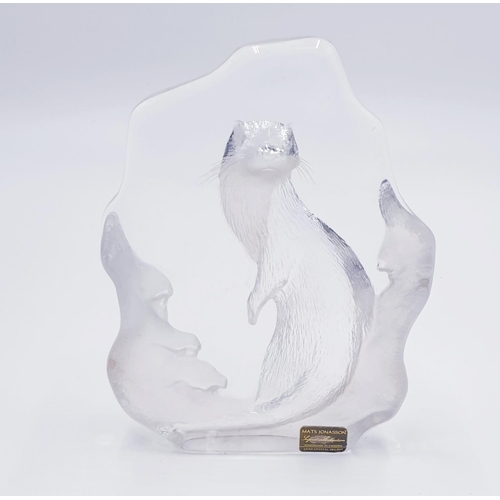 735 - MATTS JOHANSSON Signed OTTER PAPERWEIGHT