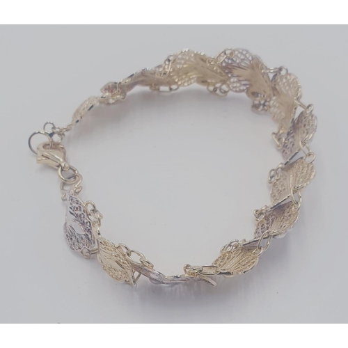 109 - SILVER (925) GOLD PLATED FILLIGREE BRACELET