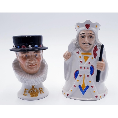 838 - WOOD & Sons 17cm  TOBY JUG FROM THE CARDS SERIES Plus WOOD & Sons ER YEOMAN GUARD FIGURINE