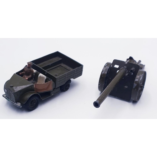 883 - BRITAINS DIE CAST MODEL OF AN ARMY JEEP With MAN And CANNON