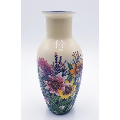 430 - OLD TUPTON WARE 23cm TUBELINED VASE (1131) IN THE SUMMER BOUQUET DESIGN (Boxed)