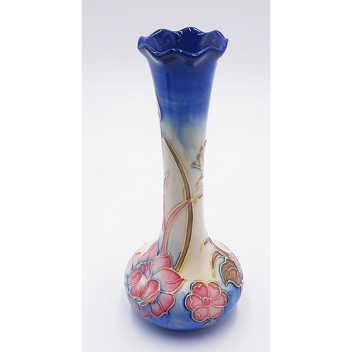 432 - OLD TUPTON WARE TUBELINED 20cm FLUTED BUD VASE (TW 1708) IN THE SPRING BOUQUET DESIGN  (Original Box... 