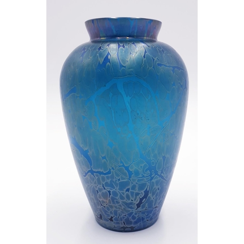 806 - ROYAL BRIERLEY 15cm BLUE/GREEN GLASS VASE