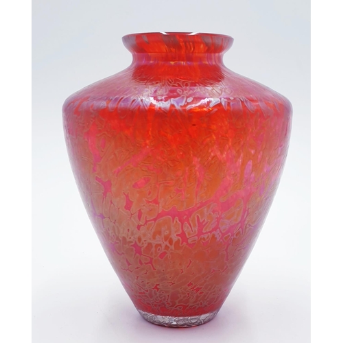 807 - ROYAL BRIERLEY 13cm RED GLASS VASE