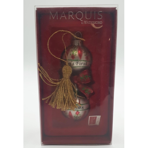 933 - WATERFORD CRYSTAL DOUBLE CHRISTMAS TREE DECORATION (Original Box)