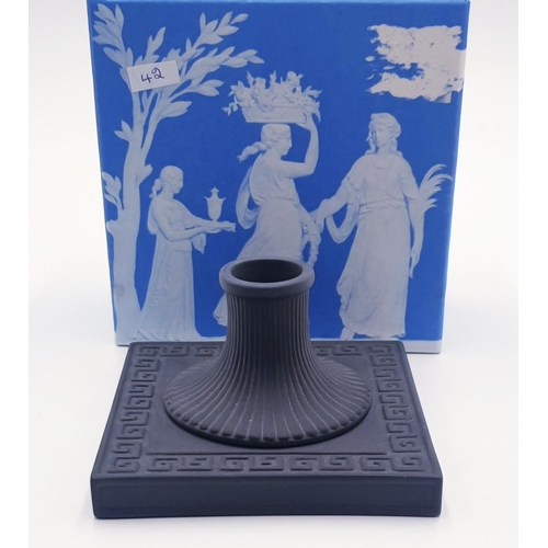 938 - WEDGWOOD BLACK JASPER WARE _______cm CANDLE HOLDER