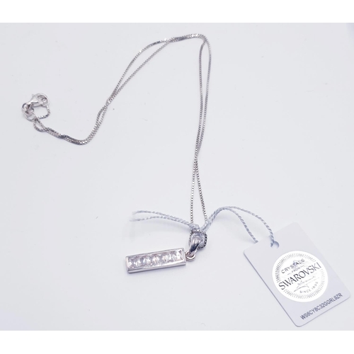 953 - SILVER (925) SWAROVSKI CRYSTAL NECKLACE (Total Weight _____ Grams)