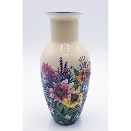 430A - OLD TUPTON WARE 23cm TUBELINED VASE (1131) IN THE SUMMER BOUQUET DESIGN (Boxed)