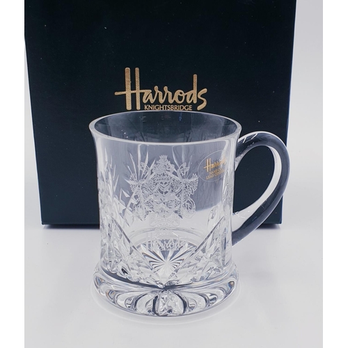 846 - HARRODS (Hand Cut) LEAD CRYSTAL TANKARD (As New,Unused With Original Box)