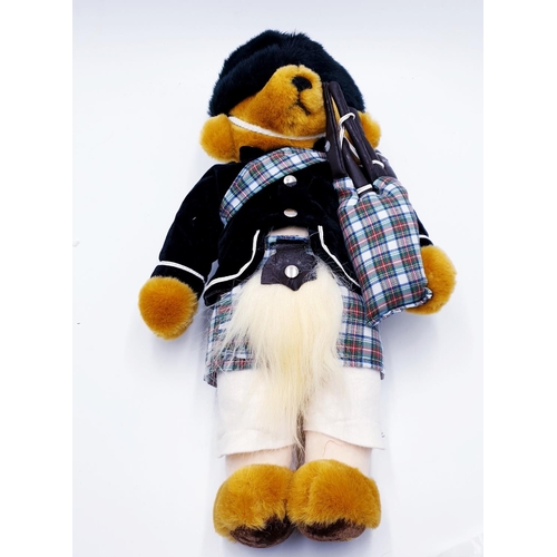 863 - MERRYTHOUGHT Extra Large 46cm SCOTTISH PIPER TEDDY BEAR (Old) (As New Condition,With All Labels)