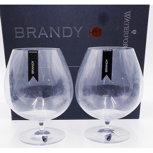 906 - WATERFORD CRYSTAL (Boxed Set Of Two) Extra Large BRANDY BALLOONS IN THE ELEGANCE DESIGN