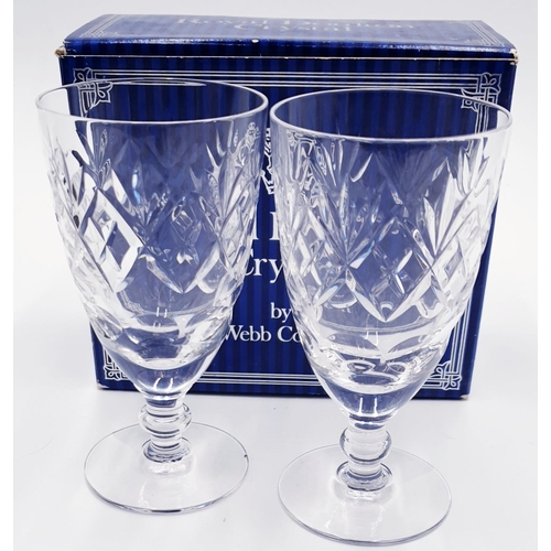 907 - ROYAL DOULTON CRYSTAL By WEBB CORBETT (Boxed Set Of Two) WINE GLASSES IN THE GEORGIAN DESIGN