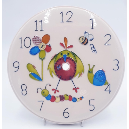 174 - MOORCROFT 22cm Dia NURSERY RHYME CLOCK FACE (Trial Piece , Dated 23.11.17)