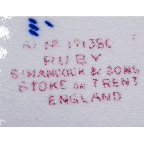 296 - S.HANCOCK & Sons Large 26cm Dia  RUBY BOWLS (5)