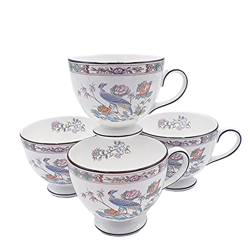 WEDGWOOD CHINA TEA CUPS (4) IN THE KUTANI CRANE DESIGN