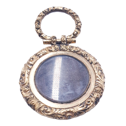 69 - GOLD ? CASED HAIR MOURNING LOCKET (Old)