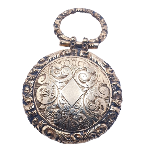 69 - GOLD ? CASED HAIR MOURNING LOCKET (Old)