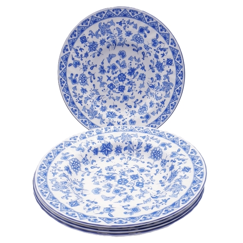 74 - MINTON CHINA 23.5cm Dia SOUP DISHES (4) IN THE SHALIMAR DESIGN