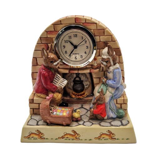 84 - ROYAL DOULTON CHINA 15.5cm x 15.5cm BUNNYKINS CLOCK 