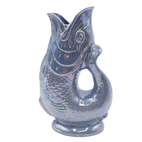 609 - ANITA HARRIS ART POTTERY (WADE) 27cm GLUGGLE FISH JUG (Signed In Gold By Anita Harris)