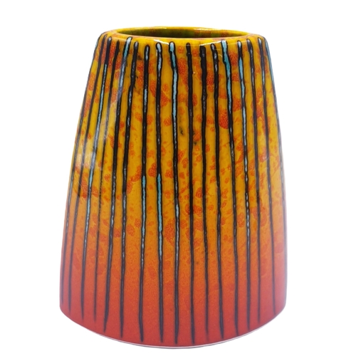 610 - ANITA HARRIS ART POTTERY 16cm TAPPERED ELIPTICAL VASE IN THE BRIMSTONE DESIGN (Signed In Gold By Ani... 