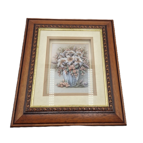 548 - 3D PICTURES (6) FRAMED & GLAZED (Largest Being 52cm x 62cm) 5 FLORAL & 1 A LADY.
 (Please Note This ... 