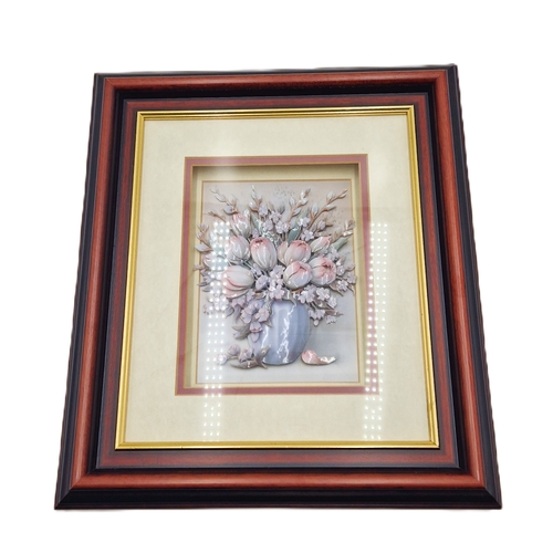 548 - 3D PICTURES (6) FRAMED & GLAZED (Largest Being 52cm x 62cm) 5 FLORAL & 1 A LADY.
 (Please Note This ... 