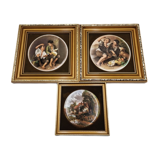 552 - FRAMED STAFFORDSHIRE CERAMIC PLAQUES (3)