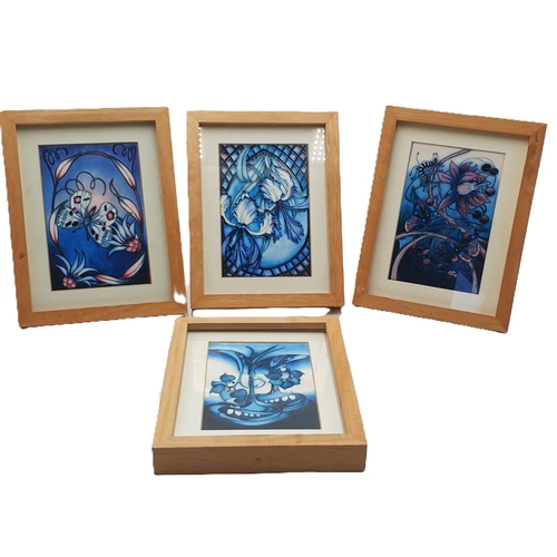 554 - MOORCROFT FRAMED CARDS (4)