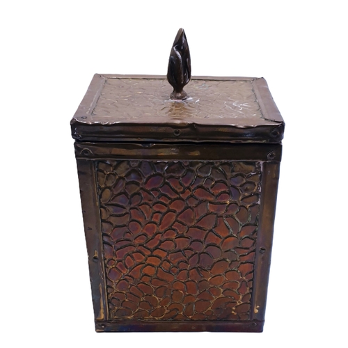 561 - BRASS INLAID TEA CADDY