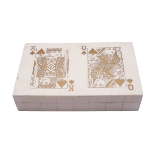 578 - SCRIMSHAW KING And QUEEN OF DIAMONDS CARD CASE (With Cards)