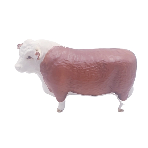 628 - BESWICK Large 10.8cm MODEL OF A HEREFORD BULL (1st Version) Model No 1363A (Brown/White Matte Colour... 