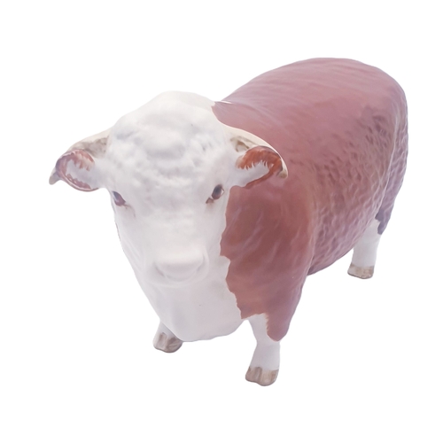 628 - BESWICK Large 10.8cm MODEL OF A HEREFORD BULL (1st Version) Model No 1363A (Brown/White Matte Colour... 