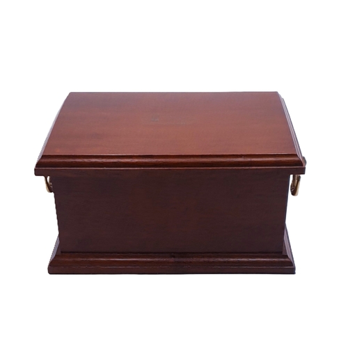 644 - MAHOGANY HINGED JEWELLERY BOX