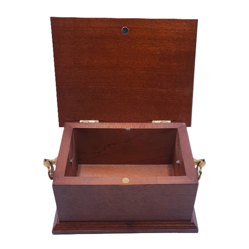 644 - MAHOGANY HINGED JEWELLERY BOX