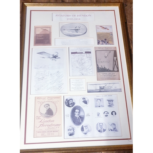 689 - FRAMED AND GLAZED PRINTS OF ITEMS 'AVIATORS OF HENDON 1910-1914' (Limited Edition Of 1,000 This One ... 