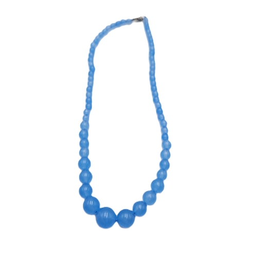 597 - BLUE JADE ? 44cm NECKLACE