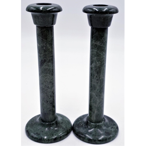 563 - MARBLE 21cm CANDLESTICKS