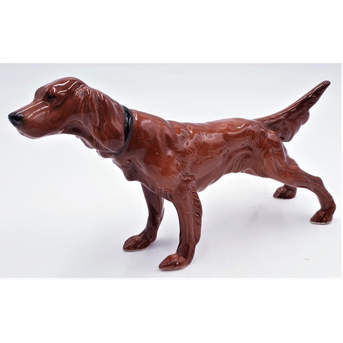 581 - CERAMIC MODEL OF A RED SETTER TOGETHER WITH IRIS CLUJ LUX MODEL OF A PEKINESE DOG