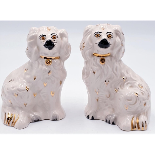 587 - BESWICK 14cm MODEL OF A MANTLE PIECE DOG Model No 1378/6' (WHITE ,BLACK AND GOLD) 1955/89 From The O... 