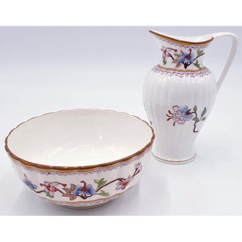 590 - ROYAL WORCESTER CHINA  17cm JUG And 16cm Dia BOWL