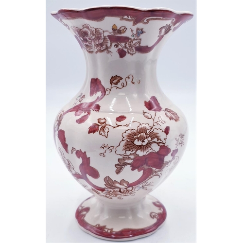 52 - MASONS IRONSTONE Large 19cm VASE IN THE RED MANDALAY DESIGN