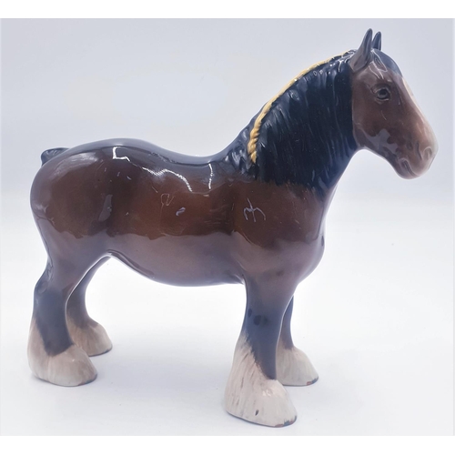 57 - BESWICK Large 21.6cm MODEL OF A SHIRE MARE (Brown Gloss Colourway) Model No 818 1940/89 Designed By ... 